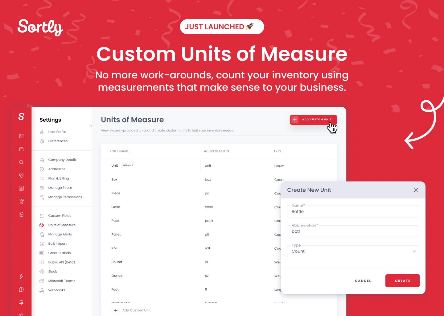 frill - Custom Units of Measure