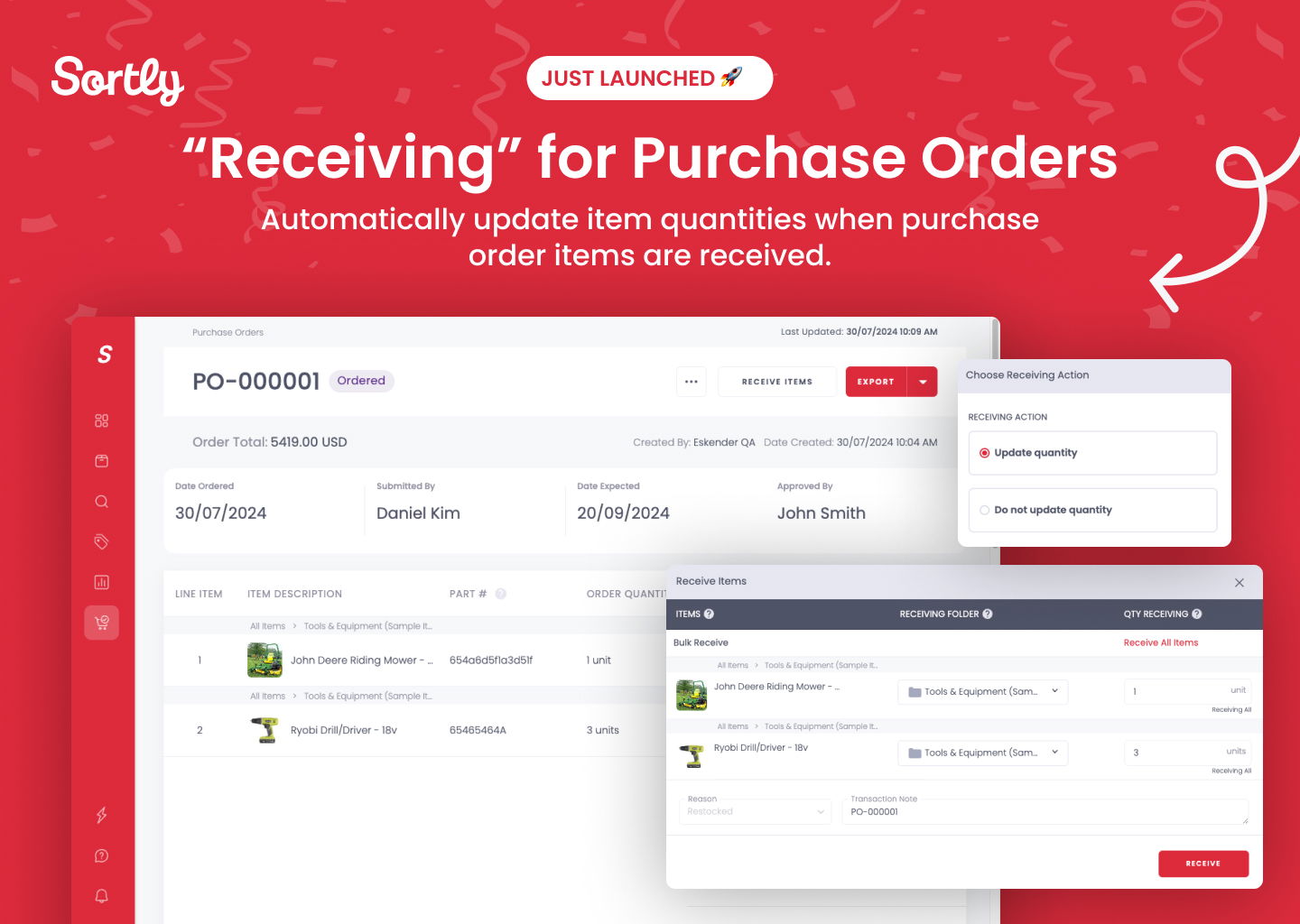 frill - Purchase Orders Receiving
