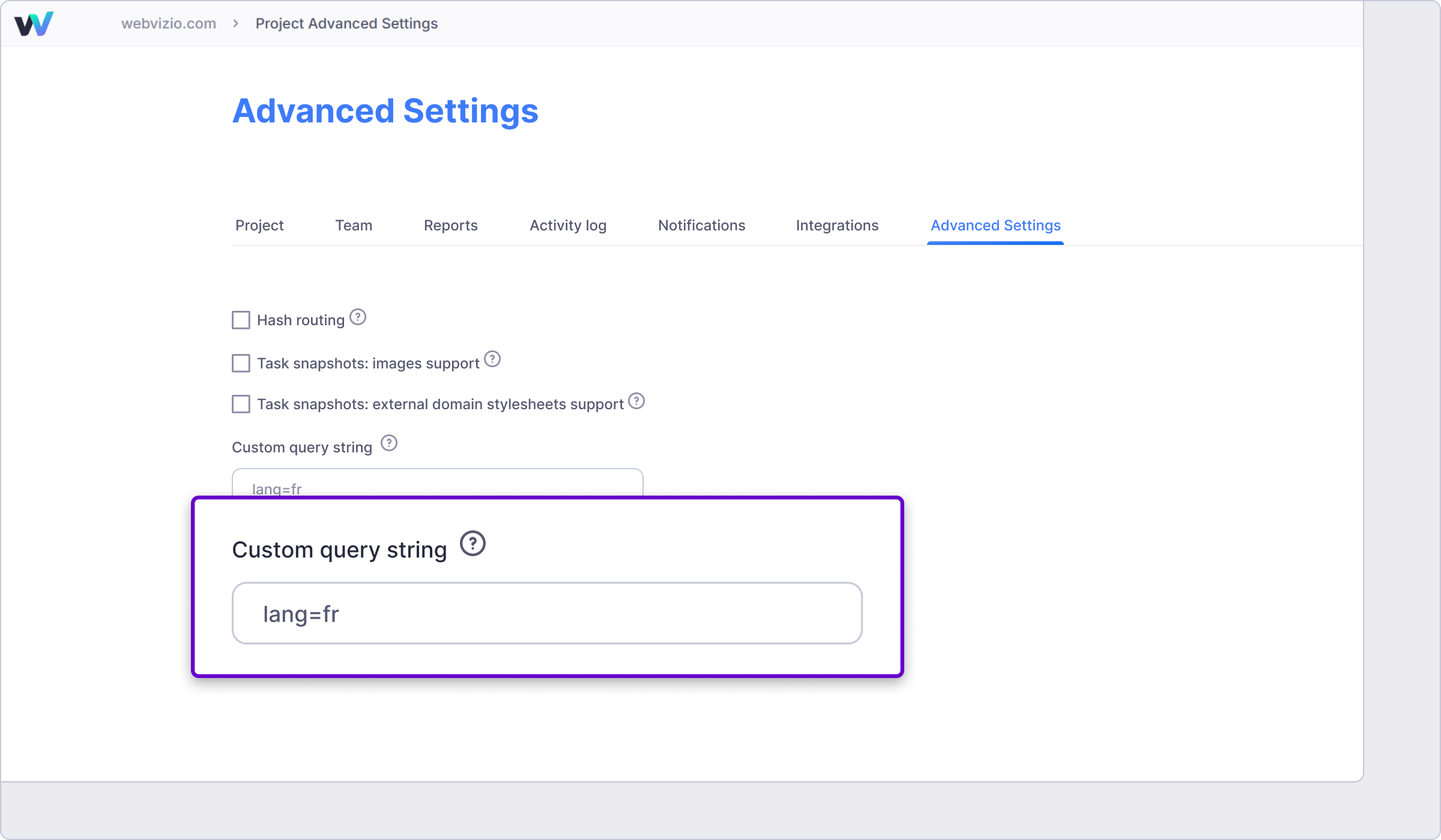 Custom Query URL Strings