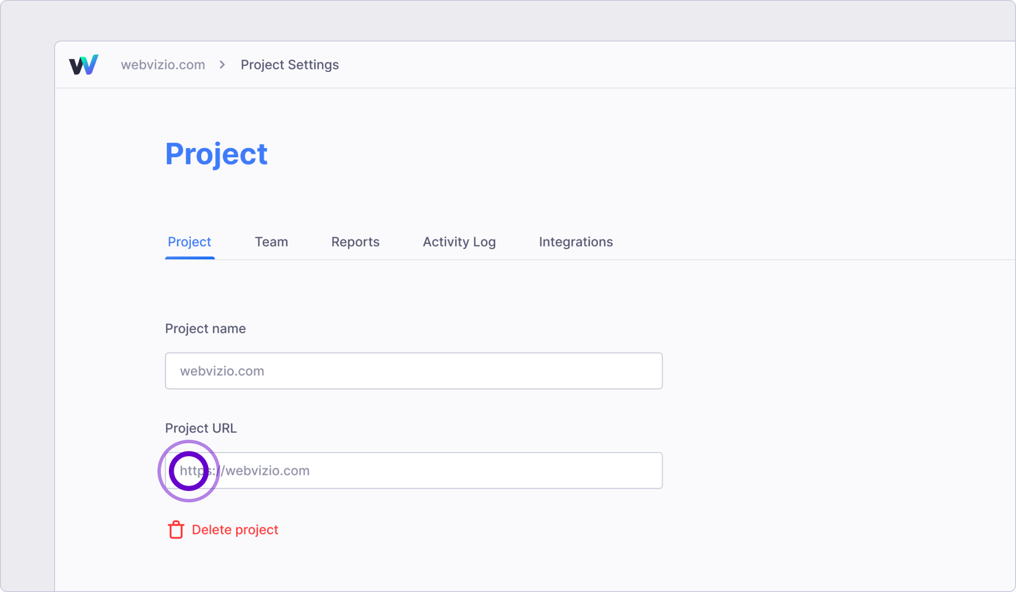 Webvizio Release Notes Project URL
