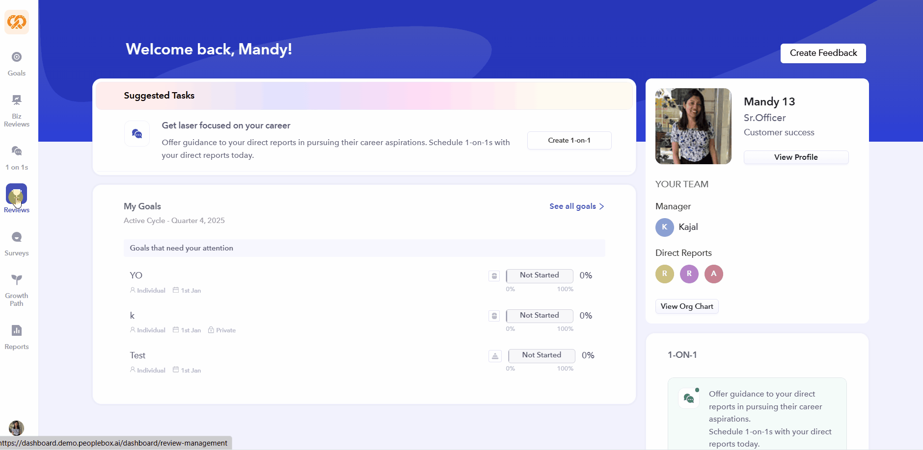 Review cycle creation