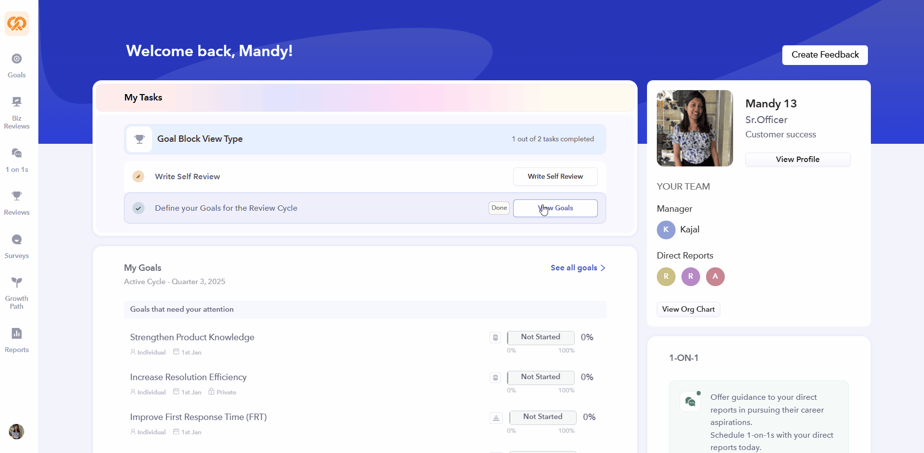 Goal Block View Type Answer