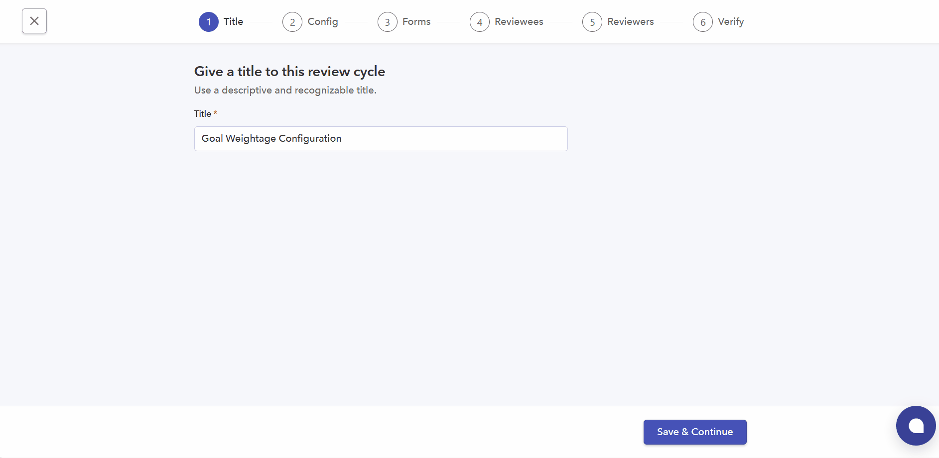 Goal Weightage Configuration