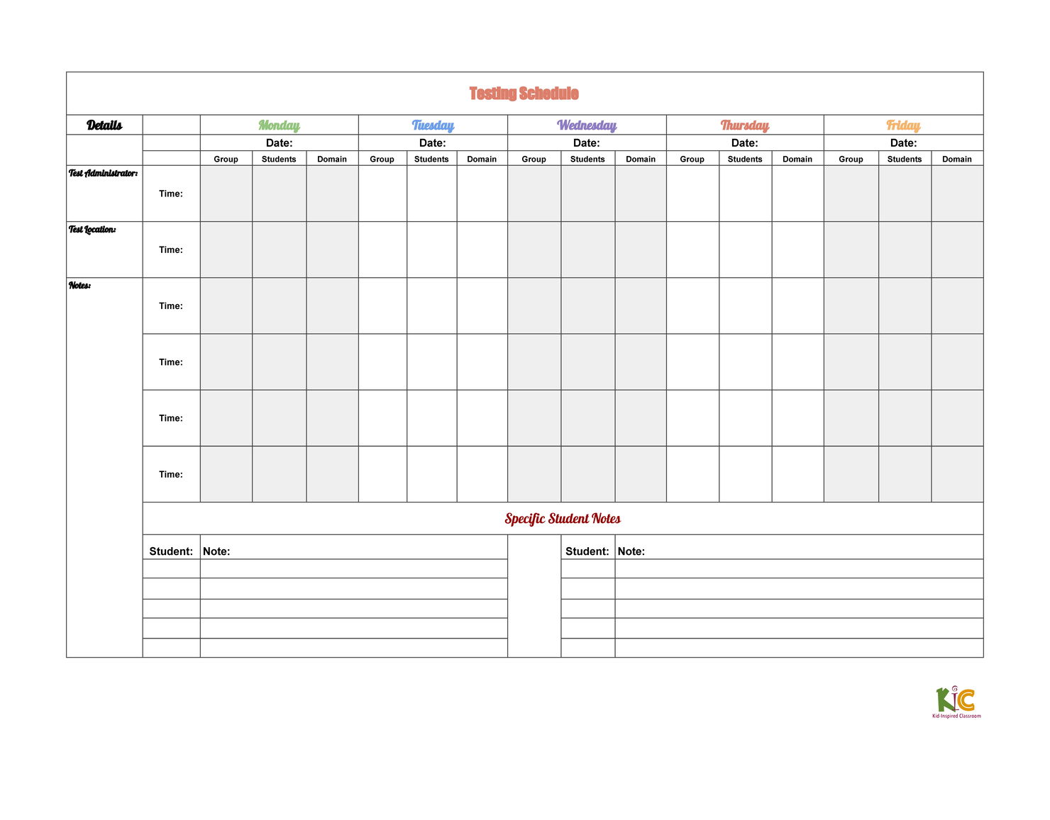 WIDA ACCESS Testing Schedule - Kid-Inspired Classroom