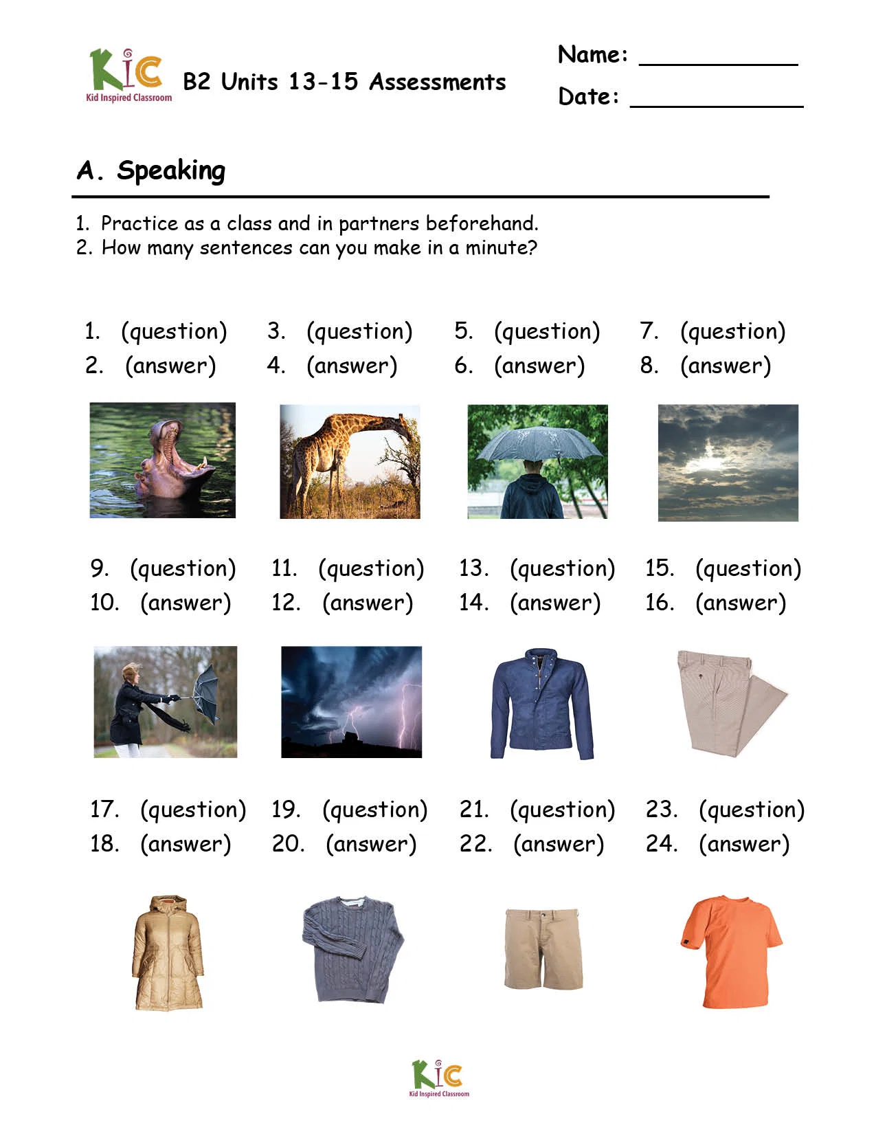 Beginners 2 Units 13-15 Assessments