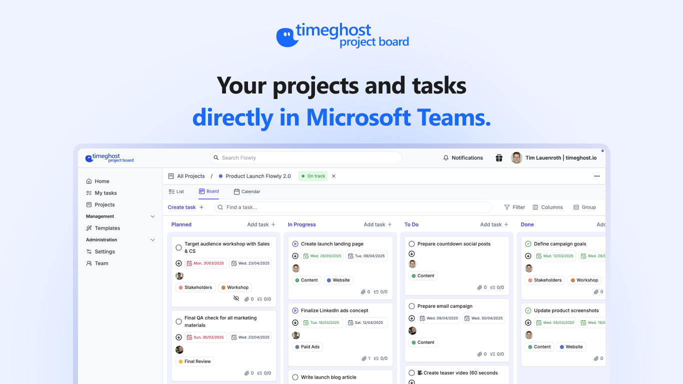 1. The app for your projects and tasks - directly in Microsoft Teams.