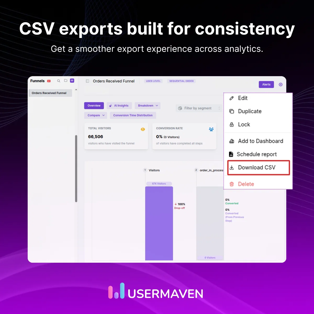 CSV exports built for consistency