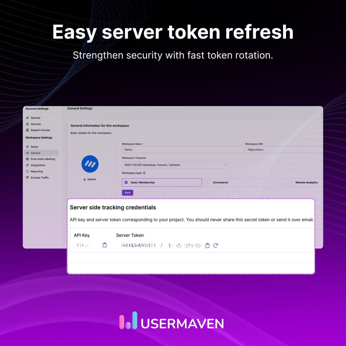 Easy server token refresh in Usermaven