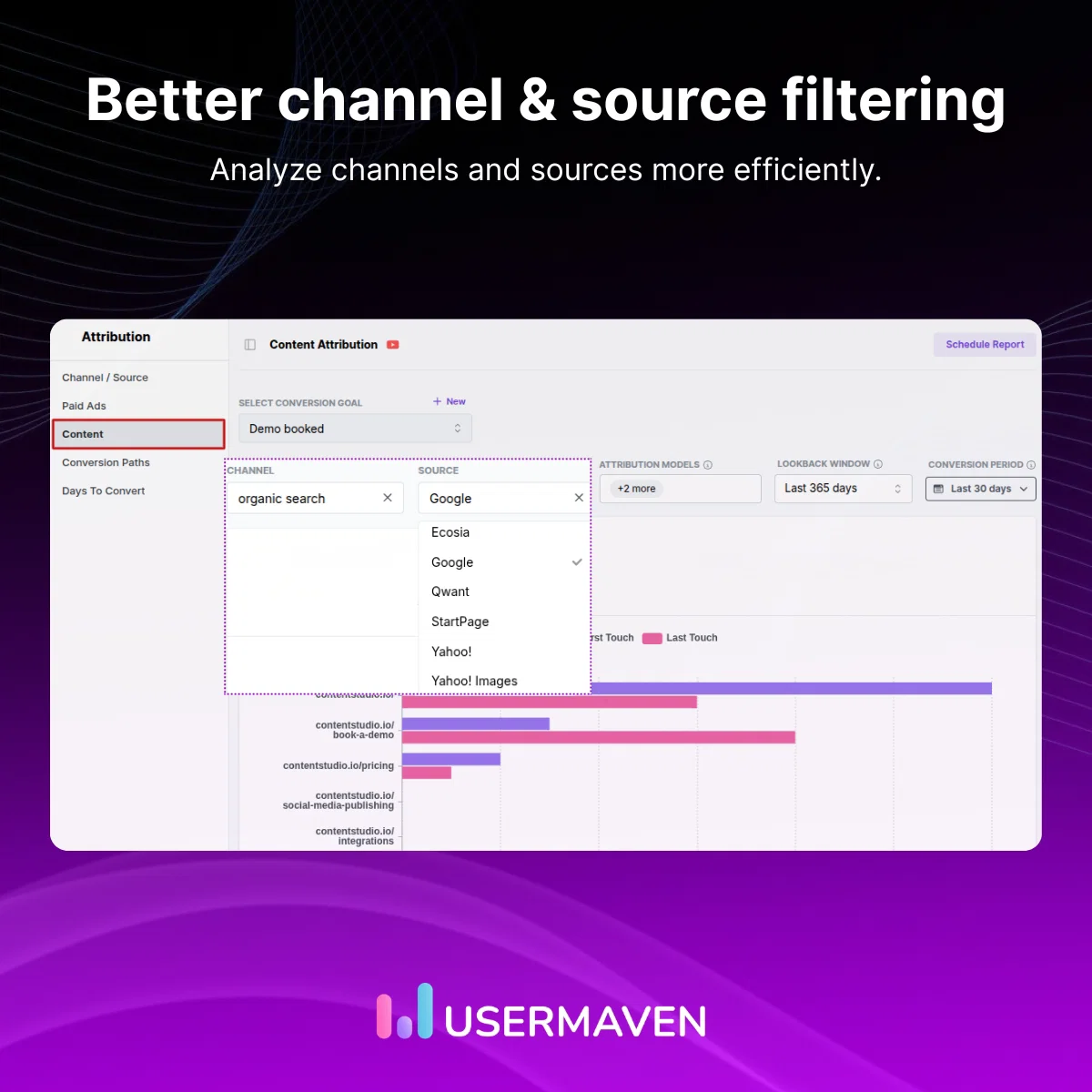 Better channel & source filtering