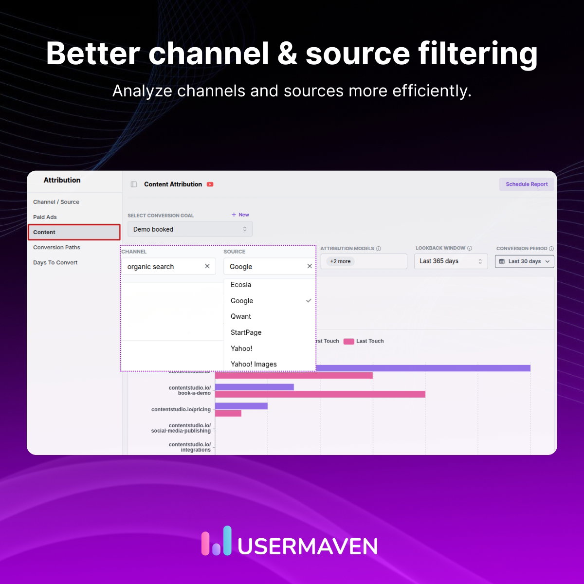 Better channel & source filtering