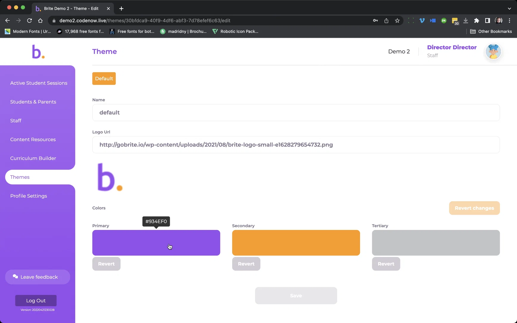 Theme editor