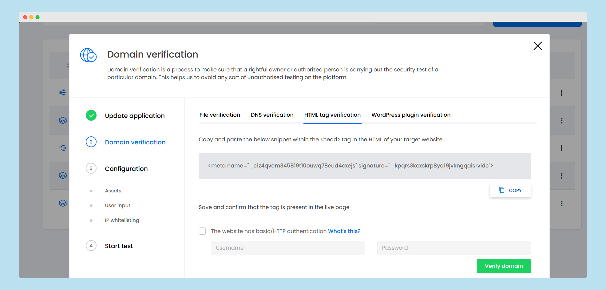 HTML-verfication-feature