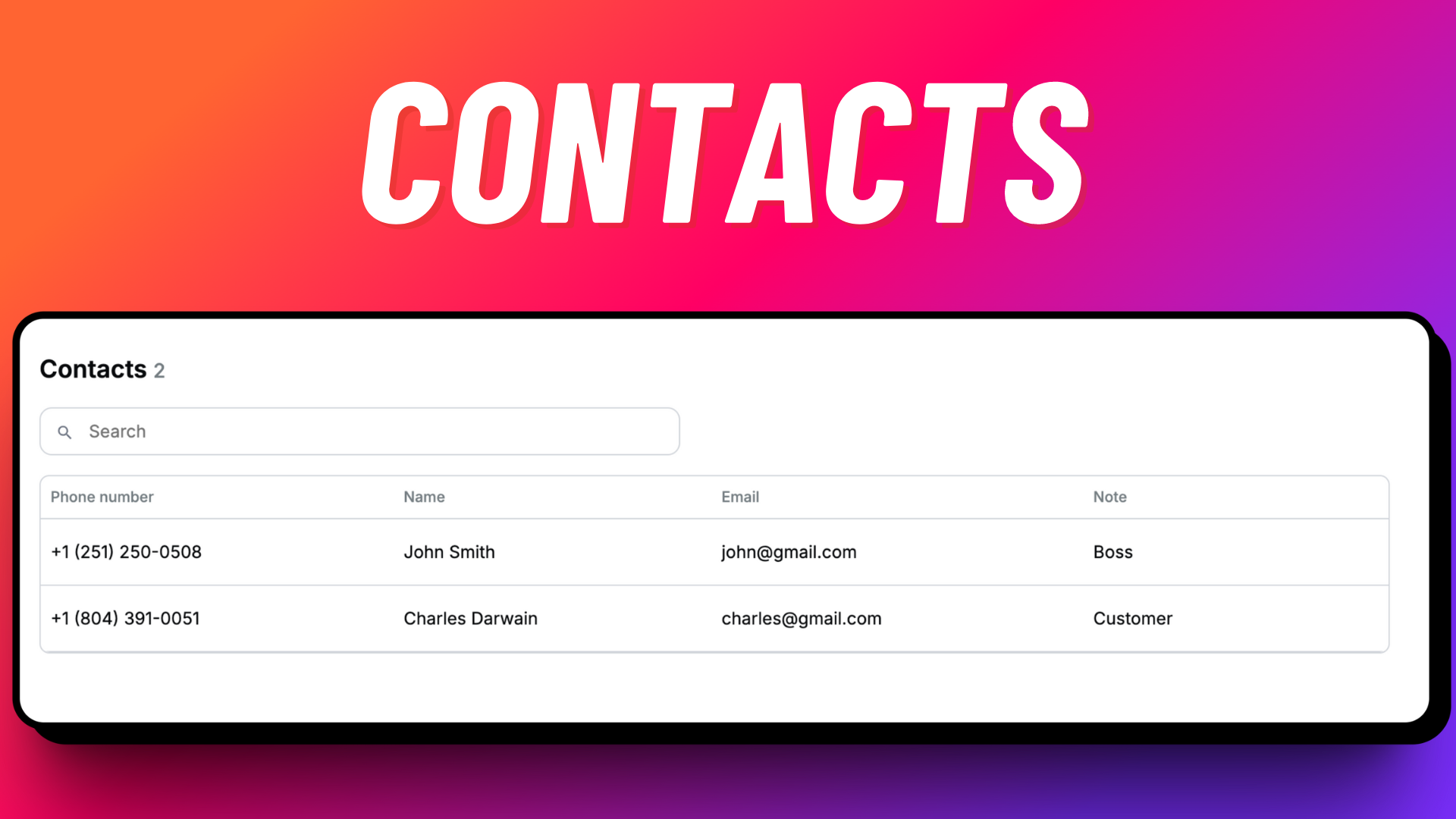 Contacts