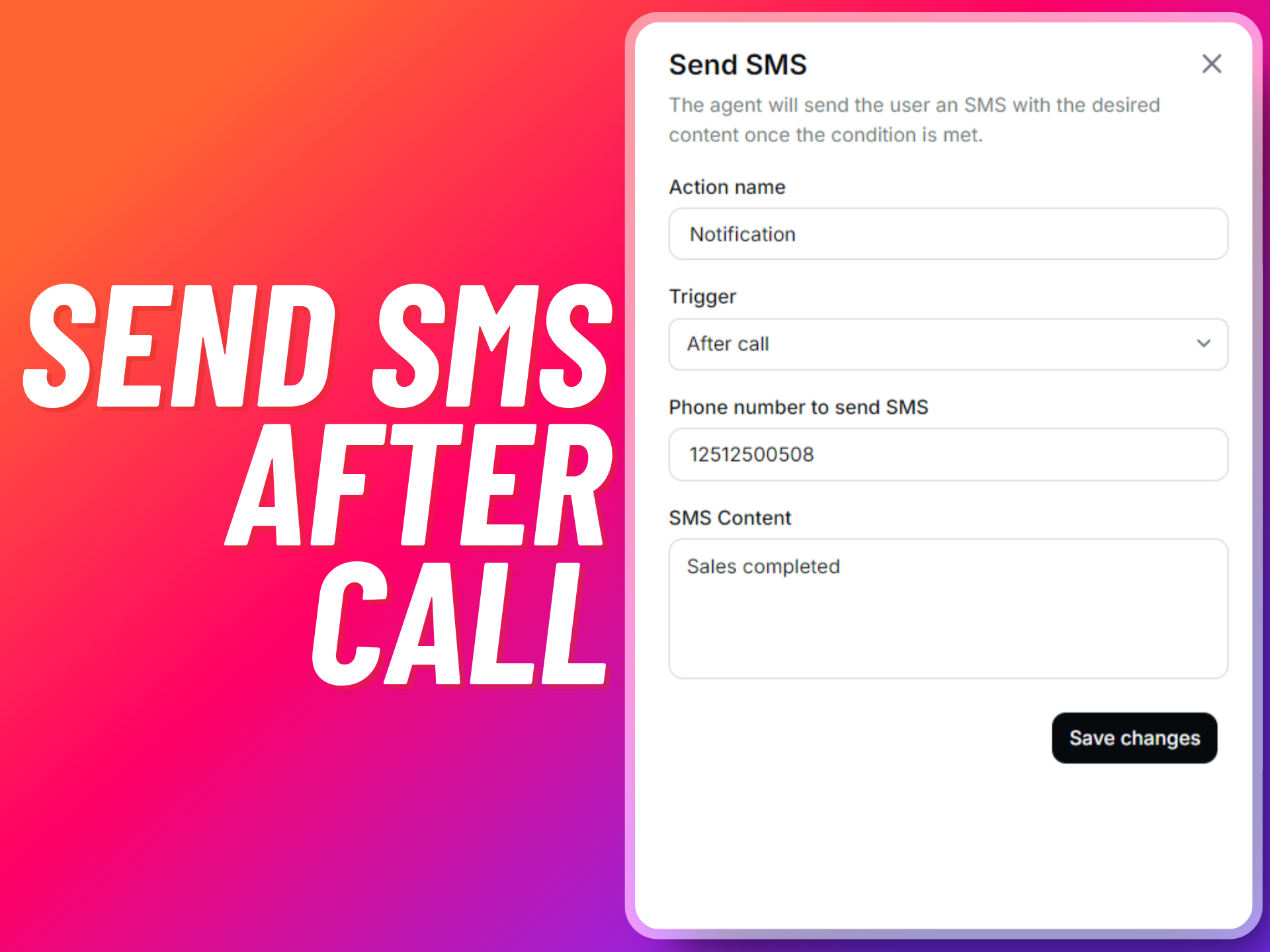 Send SMS After Call