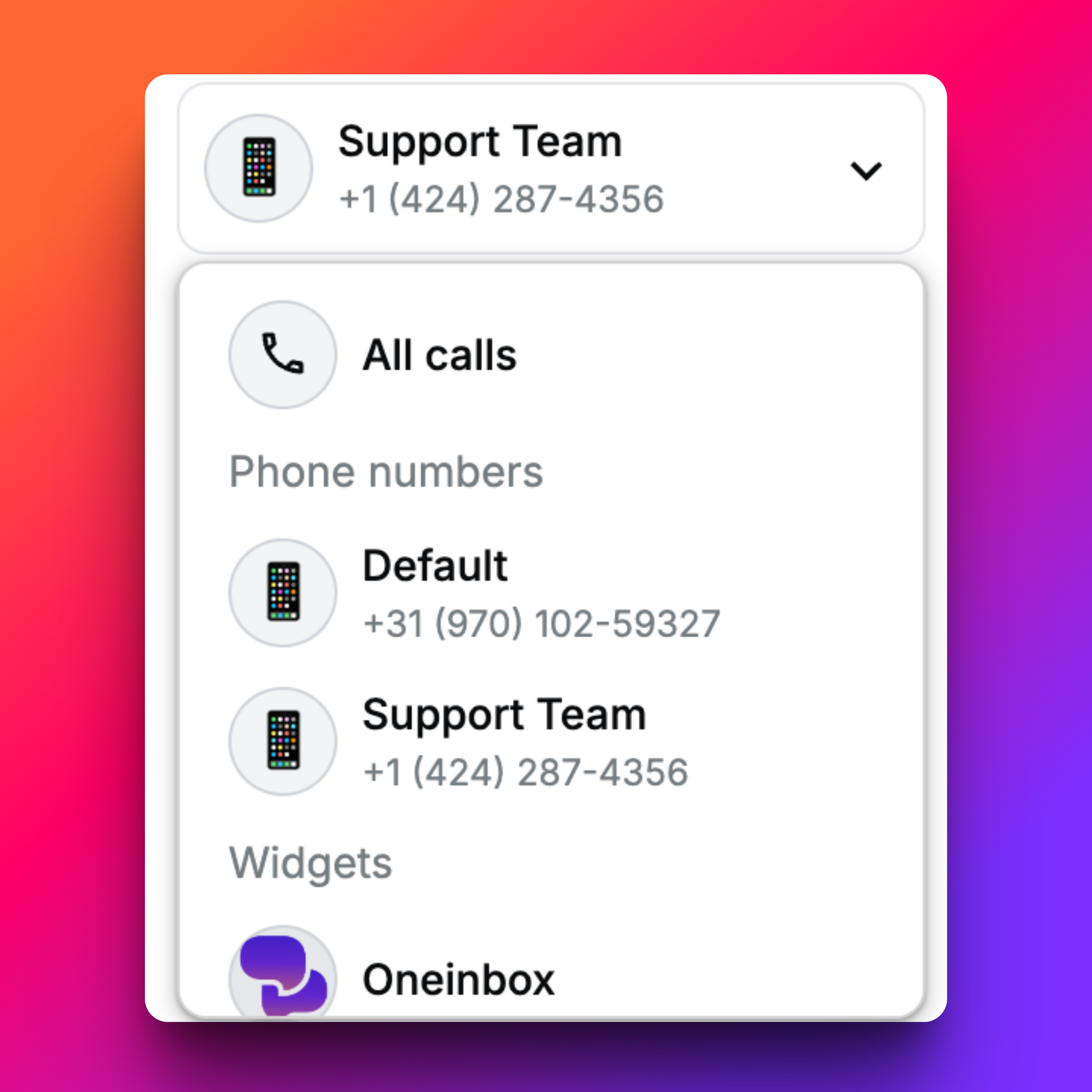 multinumber inbox