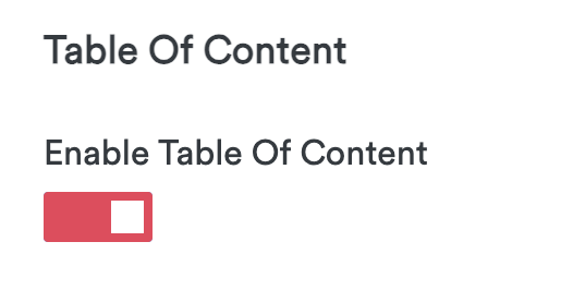 Table of Contents