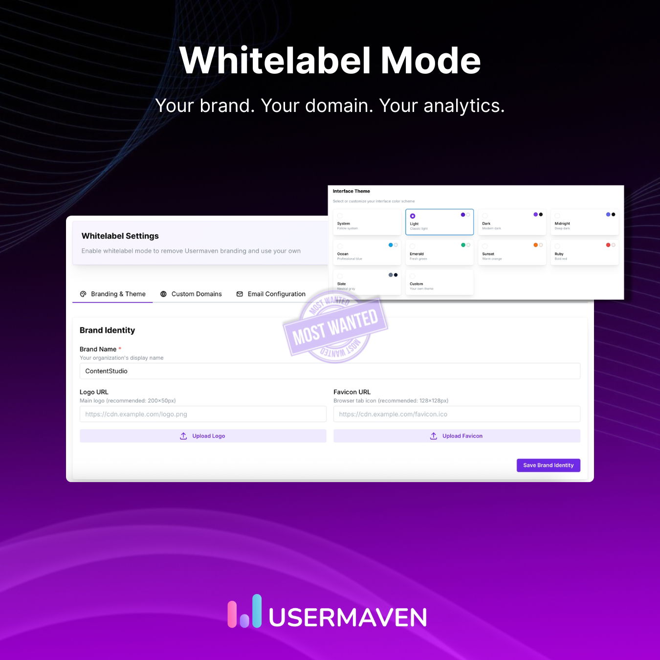Usermaven Whitelabel Mode