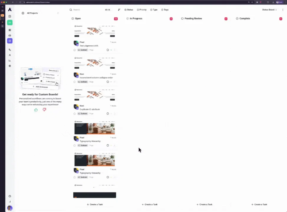Board Tasks Priority
