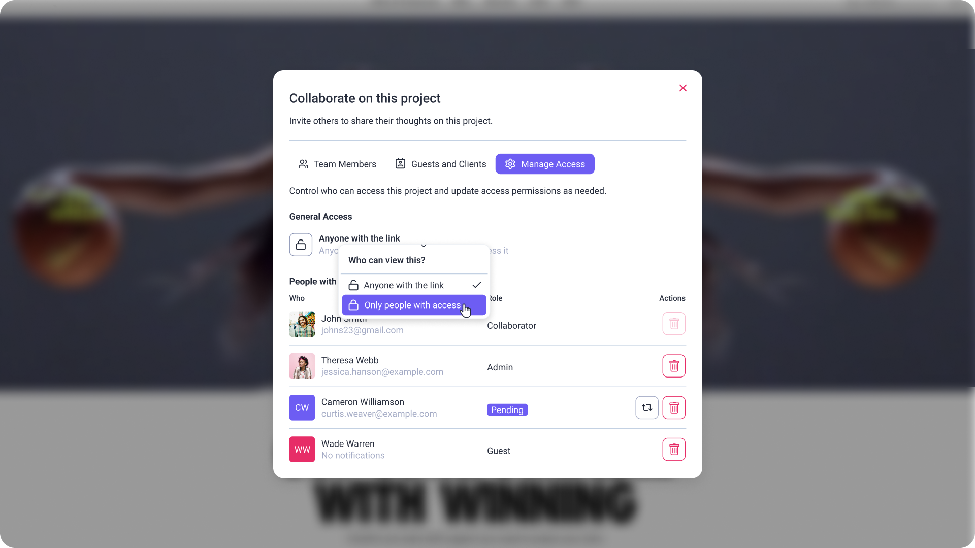 Manage Access - Only Admins see this tab (1)